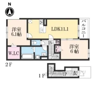 シャレム・オールK【2階】の間取り