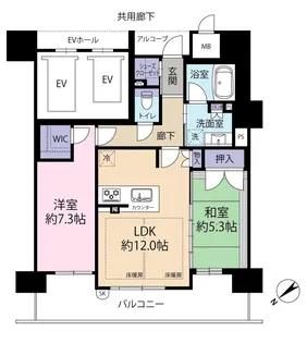 プレサンスロジェ草津大路【15階】の間取り