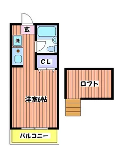 パークアベニュー立川B棟【2階】の間取り