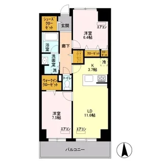 ロイヤルパークスシーサー【10階】の間取り
