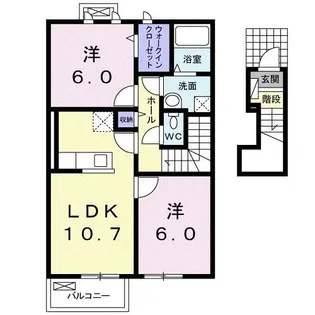ル・プティ・ボヌール【2階】の間取り