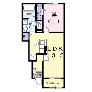 メゾン ド ソレイユI【1階】の間取り