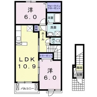 ティ アーモ ドゥーエ【2階】の間取り