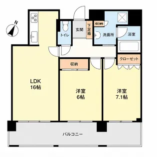 アデニウムタワー萬代橋【22階】の間取り