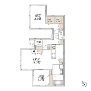 (仮称)荒川区東尾久メゾン【1階】の間取り
