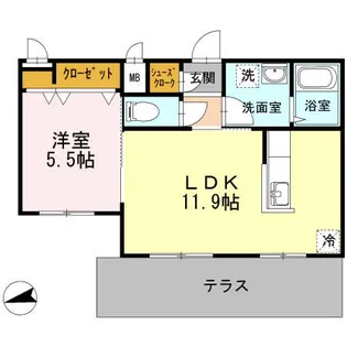 ベルメゾン尾山台駅前【1階】の間取り