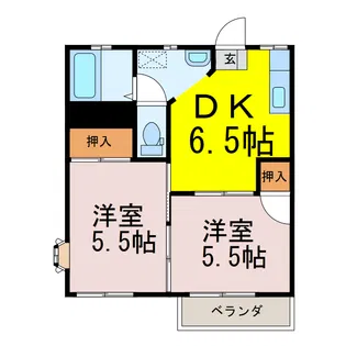 南赤塚中の内ハイツ【1階】の間取り