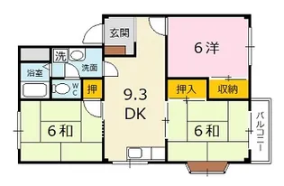 エルディムウエダ B棟【2階】の間取り