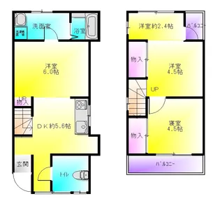 大阪府八尾市福万寺町南4【一戸建】の間取り