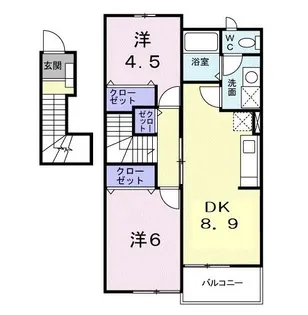 パークヒルズ・クレスト A【2階】の間取り