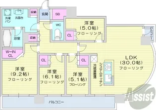 ONE札幌ステーションタワー【48階】の間取り