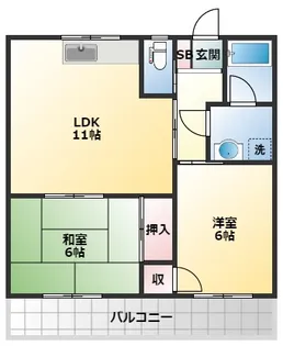 ウエストヴィレッヂ【1階】の間取り