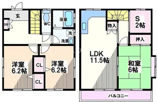 東京都国立市西2【一戸建】の間取り