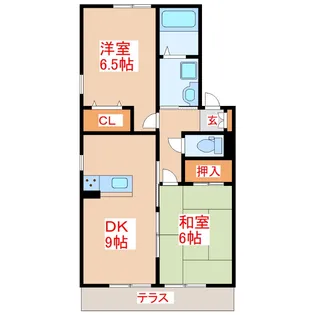 セジュール山香【1階】の間取り