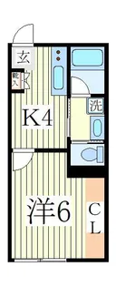 中峠ハイツB2【1階】の間取り