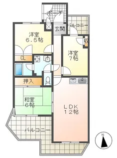 ガーデンハイツ桃山台弐番館【2階】の間取り