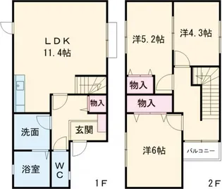 大分県大分市大字迫【一戸建】の間取り
