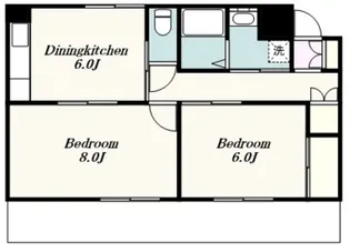 シティーフラット服部【2階】の間取り