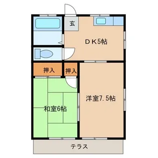 ヒルトップハイツ【1階】の間取り