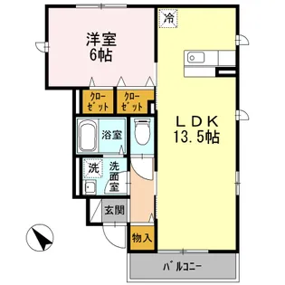 1LDKの間取り画像