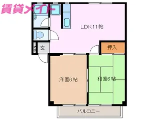 ビラカワサキ【2階】の間取り