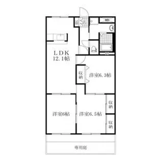 シャングリラ弐番館【1階】の間取り