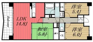 千葉県千葉市中央区千葉港【マンション】の間取り