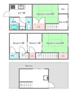 大阪府大阪市福島区大開1【一戸建】の間取り