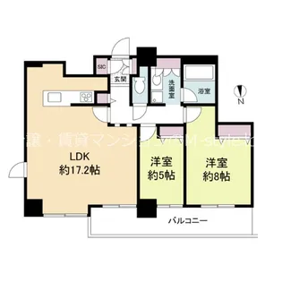 クロスレジデンス大阪新町(旧:ベルファース大阪新町)【22階】の間取り