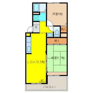 ヴァンベールしののめ【1階】の間取り