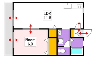 KハウスB棟【2階】の間取り