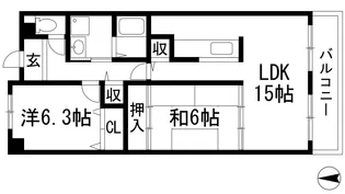クリスタルコート清荒神【1階】の間取り