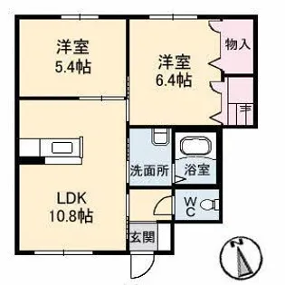 スカイロード B棟【1階】の間取り