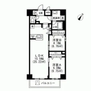 皐月レジデンス【4階】の間取り
