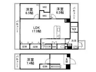 エベンエゼル三条【5階】の間取り