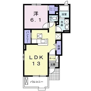 1LDKの間取り画像