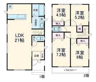 千葉県松戸市下矢切【一戸建】の間取り