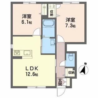 シャーメゾン グラシャス B棟【1階】の間取り