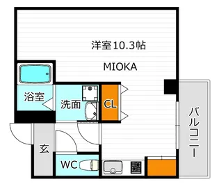 フィオーラマンション天王寺【6階】の間取り