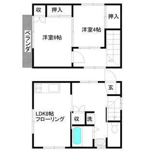 東京都江東区北砂6【一戸建】の間取り