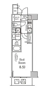 レジディア千駄木【5階】の間取り
