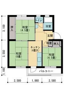 UR日の里【1階】の間取り