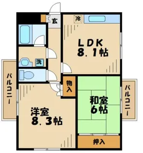 ニューパレス2【6階】の間取り