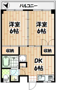 第3下河原ハイツ【2階】の間取り