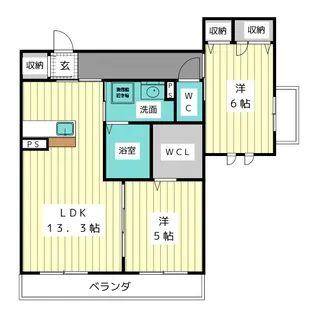 シェリール偕楽荘【2階】の間取り