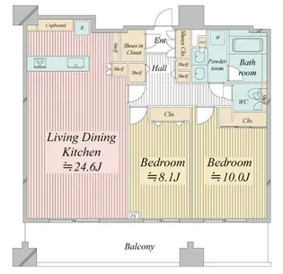レジディア西麻布【10階】の間取り