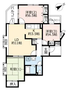 URデュプレ西大和【5階】の間取り