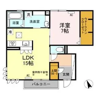 フルール・ド・クレマチス【1階】の間取り