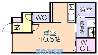 K-ideal久留米I A棟【1階】の間取り