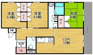 フラン・スラージュ枚方【2階】の間取り